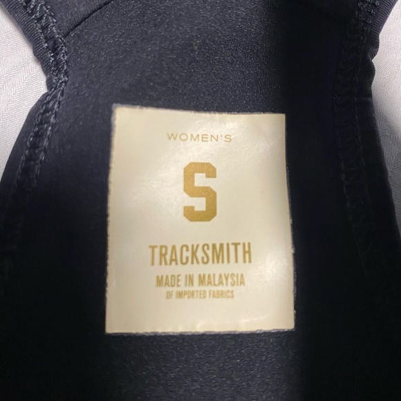 Tracksmith Allston Sports Bra Distance Running Nylon Black Longline Racerback - Picture 13 of 13